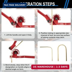 3 In 1 Tubing Bender, 0-180 Degrees Tube Bender Manual Pipe Bender Tool for 1/4