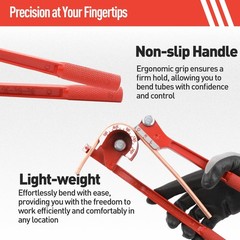 WISSCOOL Tube Bender 3-in-1 Tubing Pipe for Soft 1/4&Prime; 5/16&Prime; 3/8&Prime;, Red