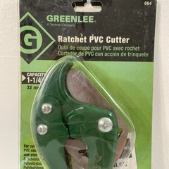 GREENLEE MODEL 864, RATCHET PVC CUTTER, 1 1/4 Pipe Capacity, Brand New