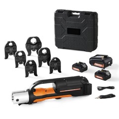 Uimoso 18V Pro Press Tool Kit 1/2&Prime;-2&Prime; with 6 Jaws 2Pcs Batteries and Charger