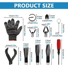 Meirivrn 8-Piece Drain-Snake Drill Attachments for 1-4&Prime; Pipes, Cutter and Aug&hellip;