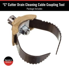 Heavy-Duty 3-Inch &lsquo;C&rsquo; Cutter for Effective Drain Cleaning &ndash; Fits Multiple Cables