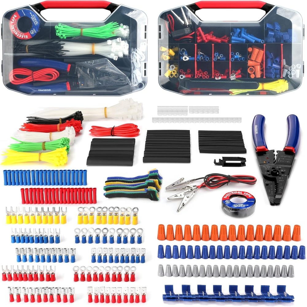 WORKPRO 582-Piece Electrical Repair Kit with Heat Shrink Wire Connectors & Tools