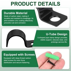 50Pcs 5mm(3/16&Prime;) One Hole Pipe Strap, U Brackets Conduit Clamp