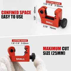 4-Piece Tubing Cutter Set, 1/4&rsquo;&rsquo; to 2&rsquo;&rsquo;OD Heavy Duty Copper Pipe Cutter, 1/8&rsquo;&rsquo; t