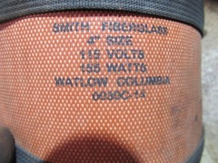 Smith Fibercast Fiberglass Pipe Heat Blanket Wrap 4&Prime; 105 Watt 115 Volt