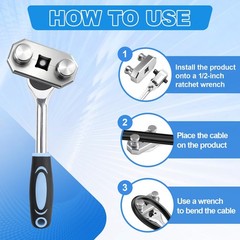 3 Pcs Cable Bending Tool, Connects to 1/2&rdquo; Ratchet, Bends Up to 500 MCM, Con&hellip;