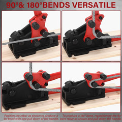 Rebar Bender & Cutter 2 in 1 Rod Bender Metal Bending Tool Manual Effortlessly C