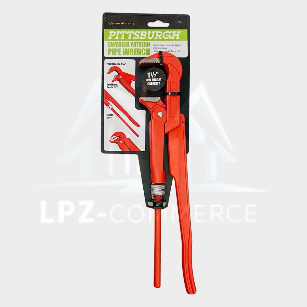 12-1/2&Prime; Swedish Pattern Pipe Wrench -Pipe Capacity 1-3/4&Prime; & Jaw 1-1/2