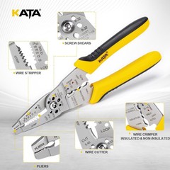 8-Inch Wire Stripper Tool &ndash; Professional Wire Stripping, Cutting & Crimping Plie