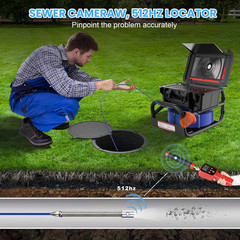10.1&Prime; 1080P Sewer Camera with 165FT Cable, IP68 Waterproof, DVR Recorder