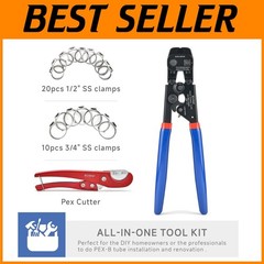 Universal Ratchet PEX Cinch Tool with Pipe Cutter