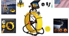 Professional Waterproof 150FT Drain Inspection Camera with Built-in LED and DVR
