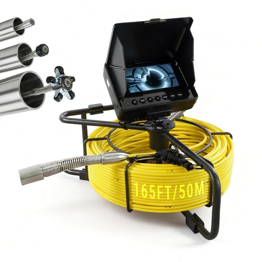 Sewer Camera 165ft/50m Borescopes Plumbing 4.3&Prime; HD Color Screen