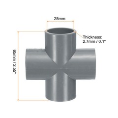 8pcs PVC Fitting 3/4&Prime; 4 Ways Connector Build Grade Pipe Coupling, Grey
