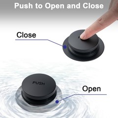 BOOMIBOO Bathtub Drain Tip-Toe Trim Set with Two-Hole Overflow Matte Black