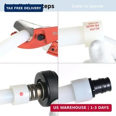 PEX-A Expander Tool Kit with 3 Self-Rotary Matte Nickel Plated Expansion Heads (