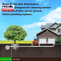 Drain Snake Drill Attachment Cutter and Auger Set Used in 50-100FT AC Drain