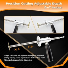 Internal/Inside PVC-ABS Pipe Cutter Tool for Drill,with Handle and 3 Diamond Gri