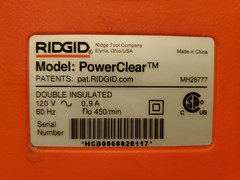 RIDGID PowerClear 120-Volt Drain Cleaning Machine 55808 &ndash; EXCELLENT CONDITION!!!