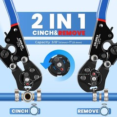 Plumber DIY PEX Crimping Tool Kit &ndash; 2in1 Cinch and Remove 3/8