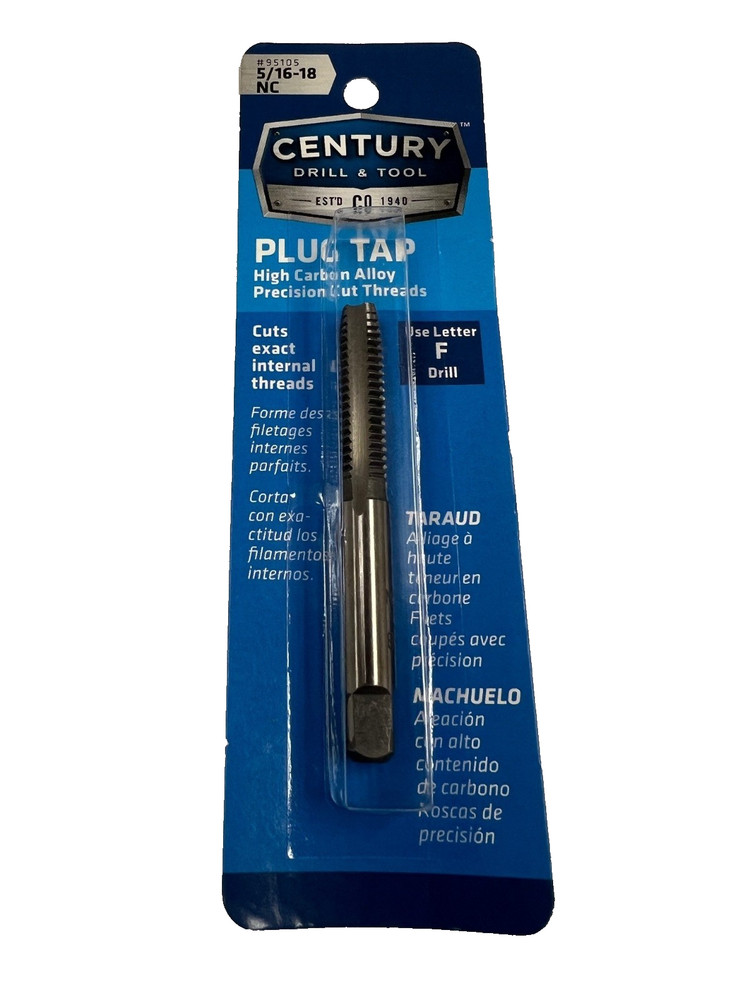 Century Drill & Tool 5/16-18 NC Carbon Steel Plug Tap (95105)