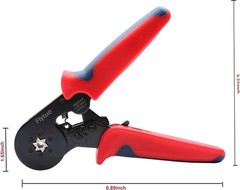 Hexagonal Crimping Tool, AWG23-10 HSC8 6-6 Self-adjusting Ratchet Wire Ferrule C
