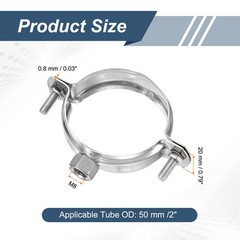 6Pcs2&Prime; (50mm) Adjustable Pipe Bracket Clamps Set (M8)