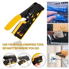 WEETOTUNG RJ45 Crimp Tool Pass Through Kit &ndash; Normal, Green,blue,black, Yellow
