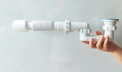 Bath Shower Drain Low Profile p Trap 1 1/2&Prime; Flat 1.5 inches, White