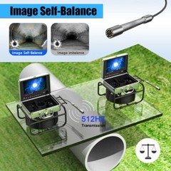 Pipe Inspection Camera 512HZ Signal Sewer Camera Self-leveling DVR 16GB 9&rdquo; 50M