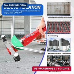 Tube Bender Kit, for 1/4&Prime;-7/8&Prime; O.D. 90&deg; Forward/Reverse Bending Ratcheting Tubin