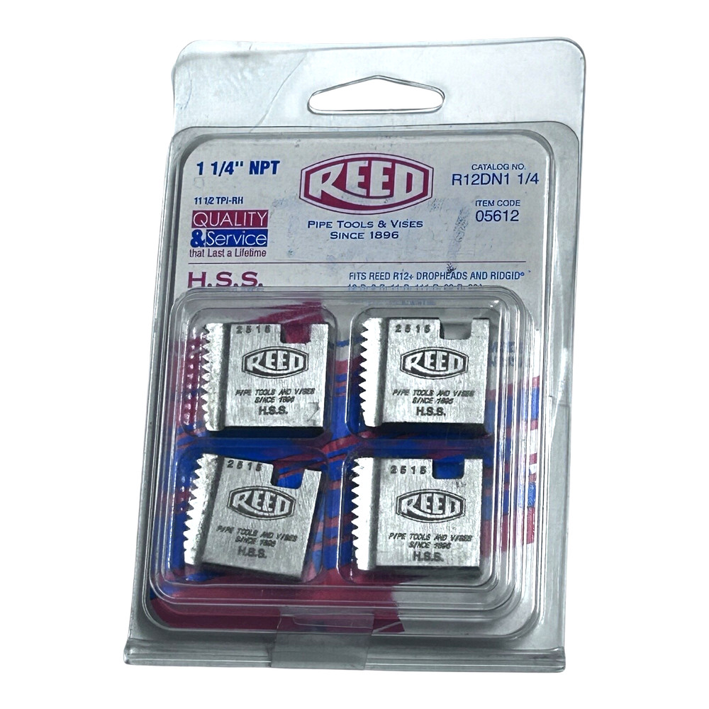 Reed Mfg 05612, R12DN 1 1/4 1-1/4&Prime; NPT R12+ Segmental Pipe Dies &ndash; HSS NEW