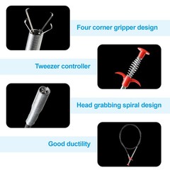 118 Inch Drain Snake Flexible Claw Grabber Tool for Sink Shower Toilet Hair Clog