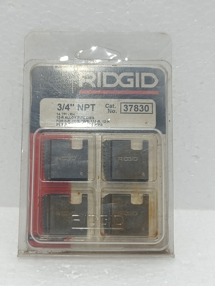 RIDGID 37830 3/4&Prime; NPT PIPE THREADER DIE SET FOR OO-R 11-R 12-R THREADER NEW