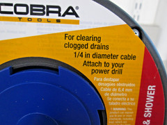 Cobra Products 86250 1/4 In X 25 Ft Pistol Grip Power Drum Drain Auger