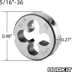 Machine Thread Tap Round Die Set Right Hand 5/1636 UNS Hardware Tools 1 Set