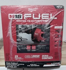 Milwaukee 2772A-21 M18 FUEL 18V 5/16-Inch x 35-Foot Cordless Drain Snake Kit NEW