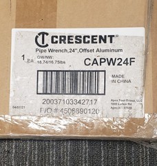 NEW Crescent CAPW24F Pipe Wrench Aluminum Offset Handle 24&Prime; &ndash; FREE SHIPPING