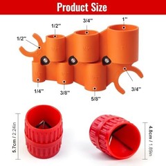 Pipe Deburring Tool with 1/4&rdquo;-1&rdquo; Depth Gauge and 1/8&rdquo; to 1-5/8&rdquo; Inner Outer