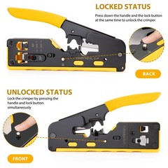 WEETOTUNG RJ45 Crimp Tool Pass Through Kit &ndash; Normal, Green,blue,black, Yellow