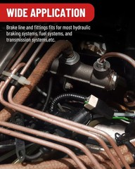 25 ft 3/16in Copper Coated Brake Line Flaring Tool Kit, Includes 3-in-1 Tube Ben