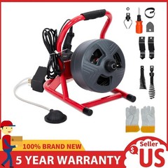 Drain Cleaner Machine ,50 FT x 5/16&Prime; Portable Electric Drain Auger Sewer Snake
