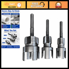 3PCS PVC Pipe Threader Kit &ndash; Internal & External Tool Set, 1/2&Prime;, 3/4&Prime;, 1&Prime; Dies,