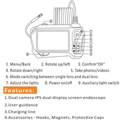 1080P Pipe Inspection Camera Endoscope Video Sewer Drain Cleaner Waterproof USB
