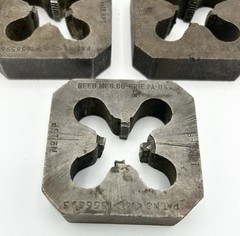 Set Of 3 Reed 3/8&rdquo; Pipe Die 1S 2-1/2&rdquo; x 2-1/2&rdquo; Block Pipe Threader
