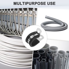 20-Pack Cable Clamps, 18 mm 304 Stainless Steel Rubber R Shape for Tube
