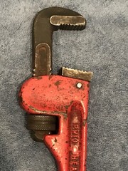 Vintage Great Neck 10&rdquo; Pipe Tool Monkey Wrench PW10 Forged Steel Heavy Duty
