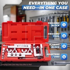 Flexzion Copper Tube Flaring Tool Kit 45 Degree with Carrying Case
