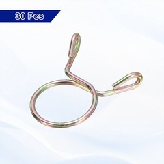 Fuel Line Hose Clips, 30Pcs 12.5mm Zinc Plated 65Mn Steel Tubing Spring Clamps